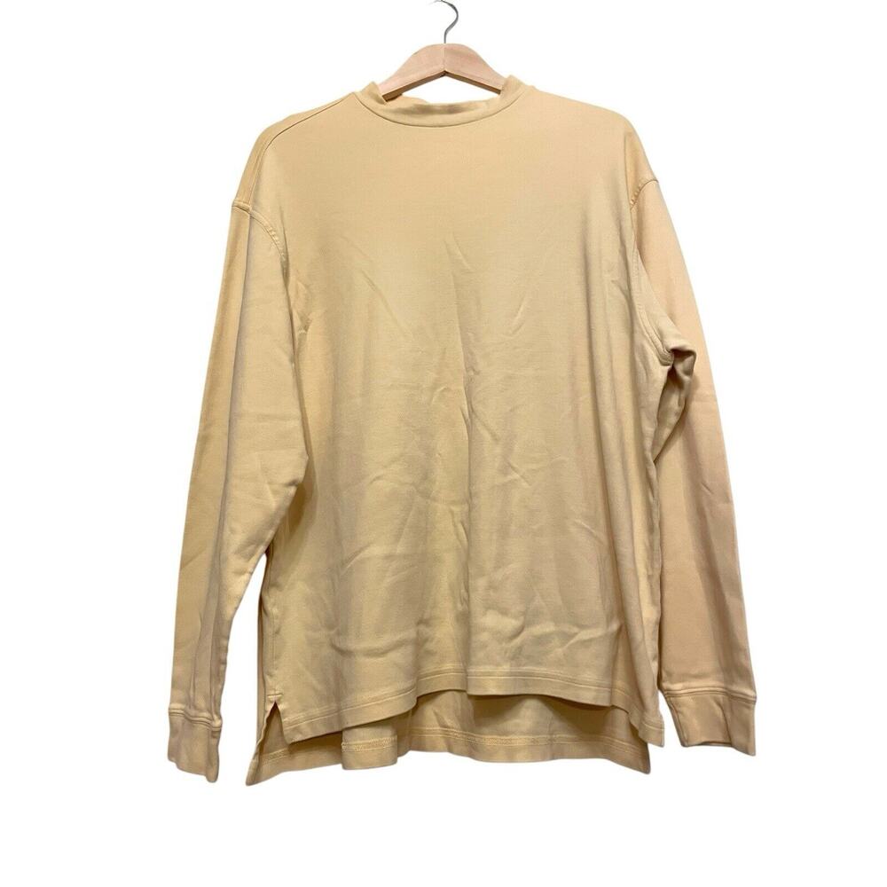 Bobby Jones Mock Neck Sweatshirt Men Size Large Yellow Pima Cotton Active Golf